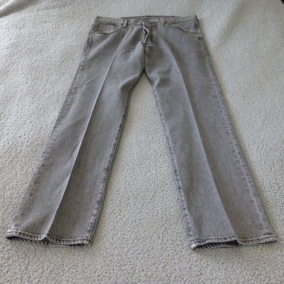 Levis 501 Jeans Mens 38x30 Straight Blue Button Fly Cotton Denim Charcoal Black